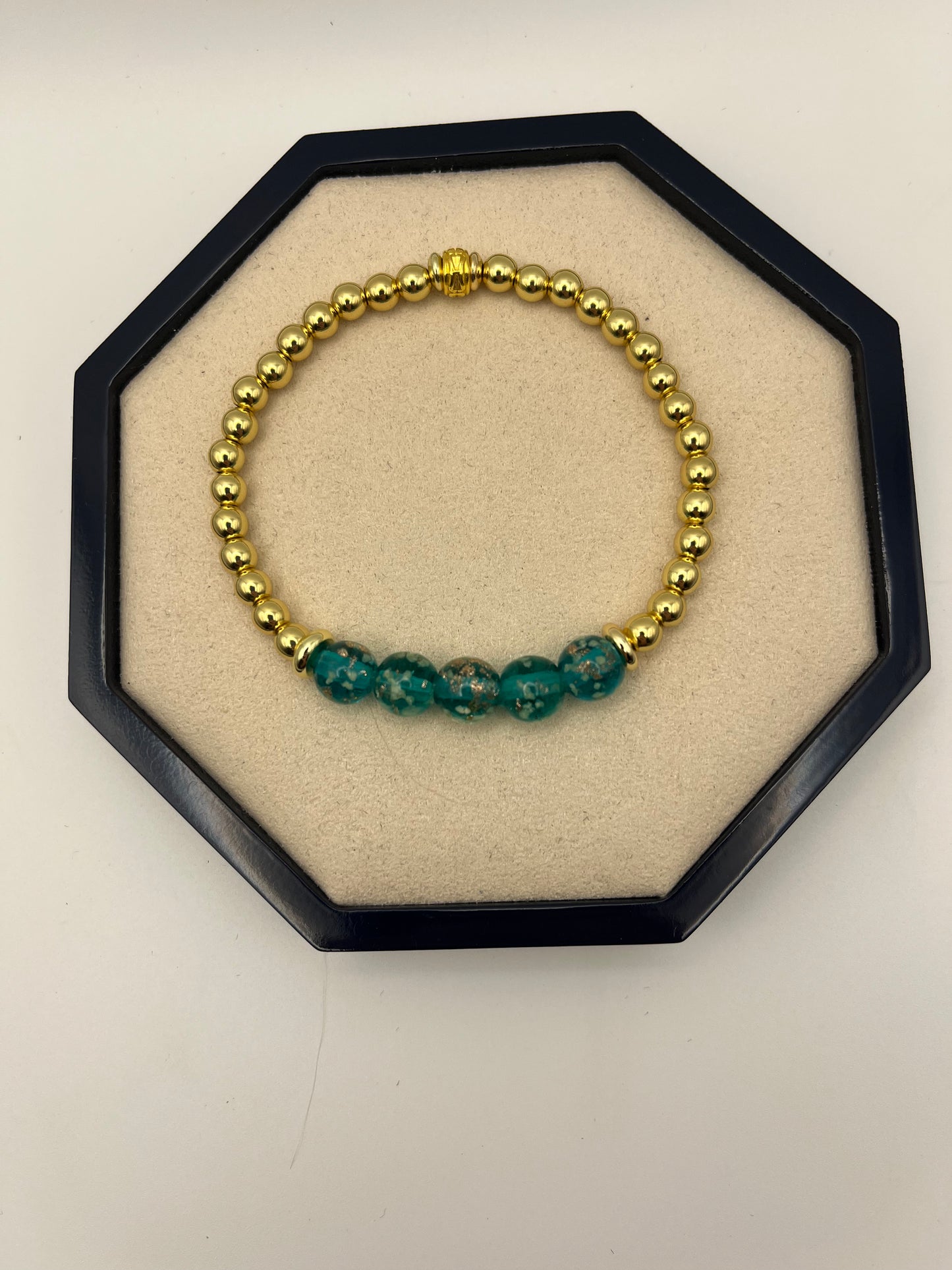 Firefly and Silver/Gold Beads Bracelet