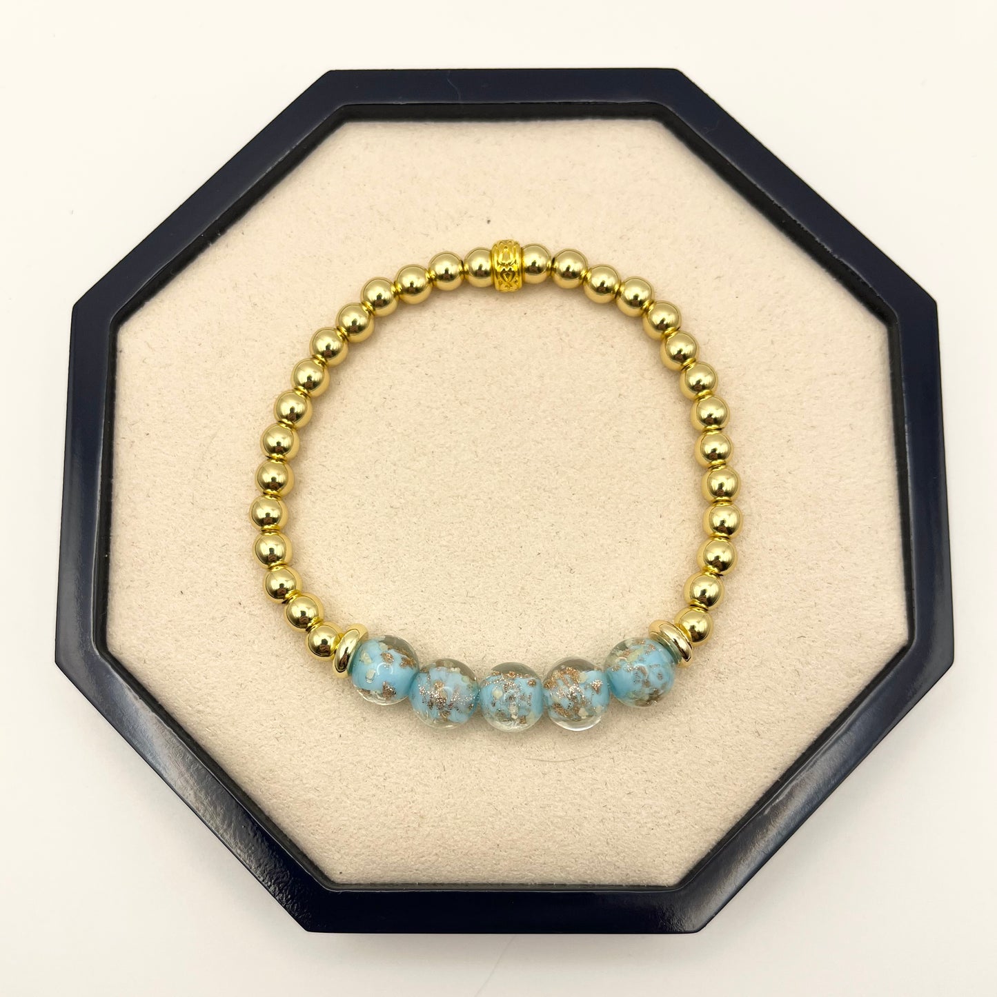 Firefly and Silver/Gold Beads Bracelet