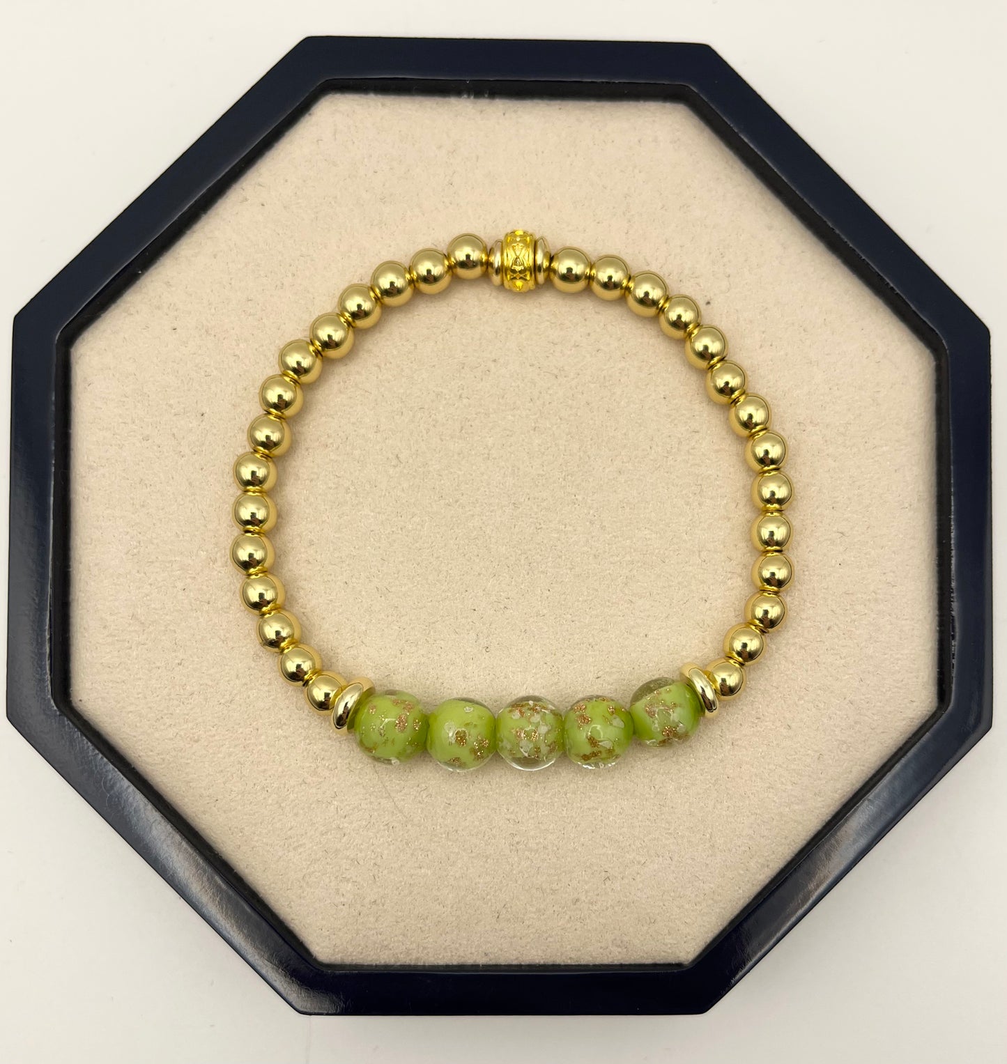 Firefly and Silver/Gold Beads Bracelet