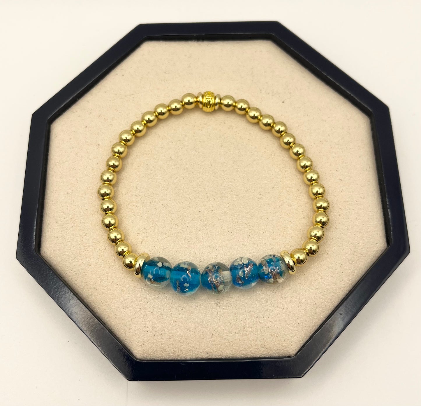 Firefly and Silver/Gold Beads Bracelet