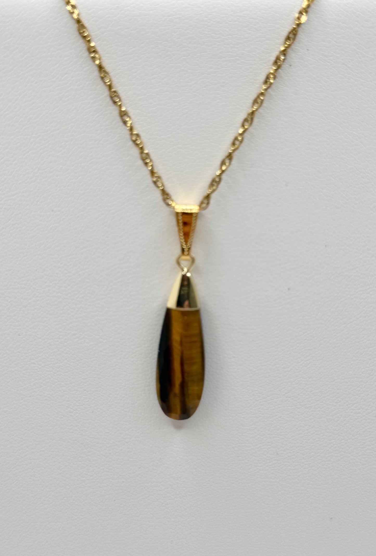Tigers Eye Drop Necklace