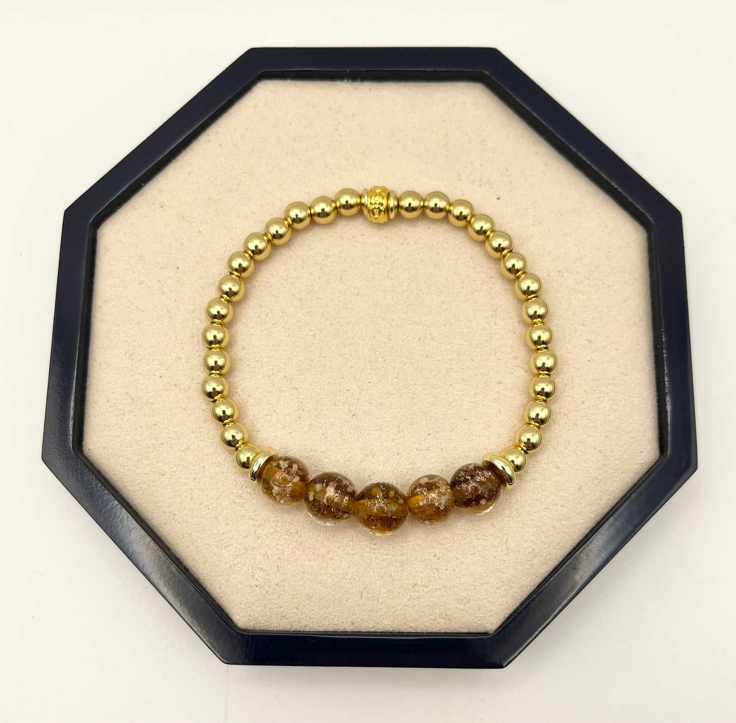 Firefly and Silver/Gold Beads Bracelet