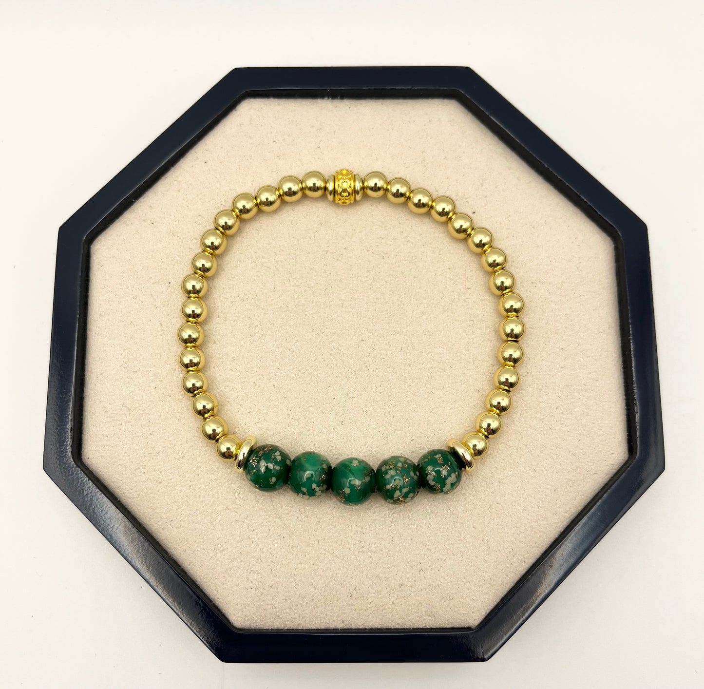 Firefly and Silver/Gold Beads Bracelet