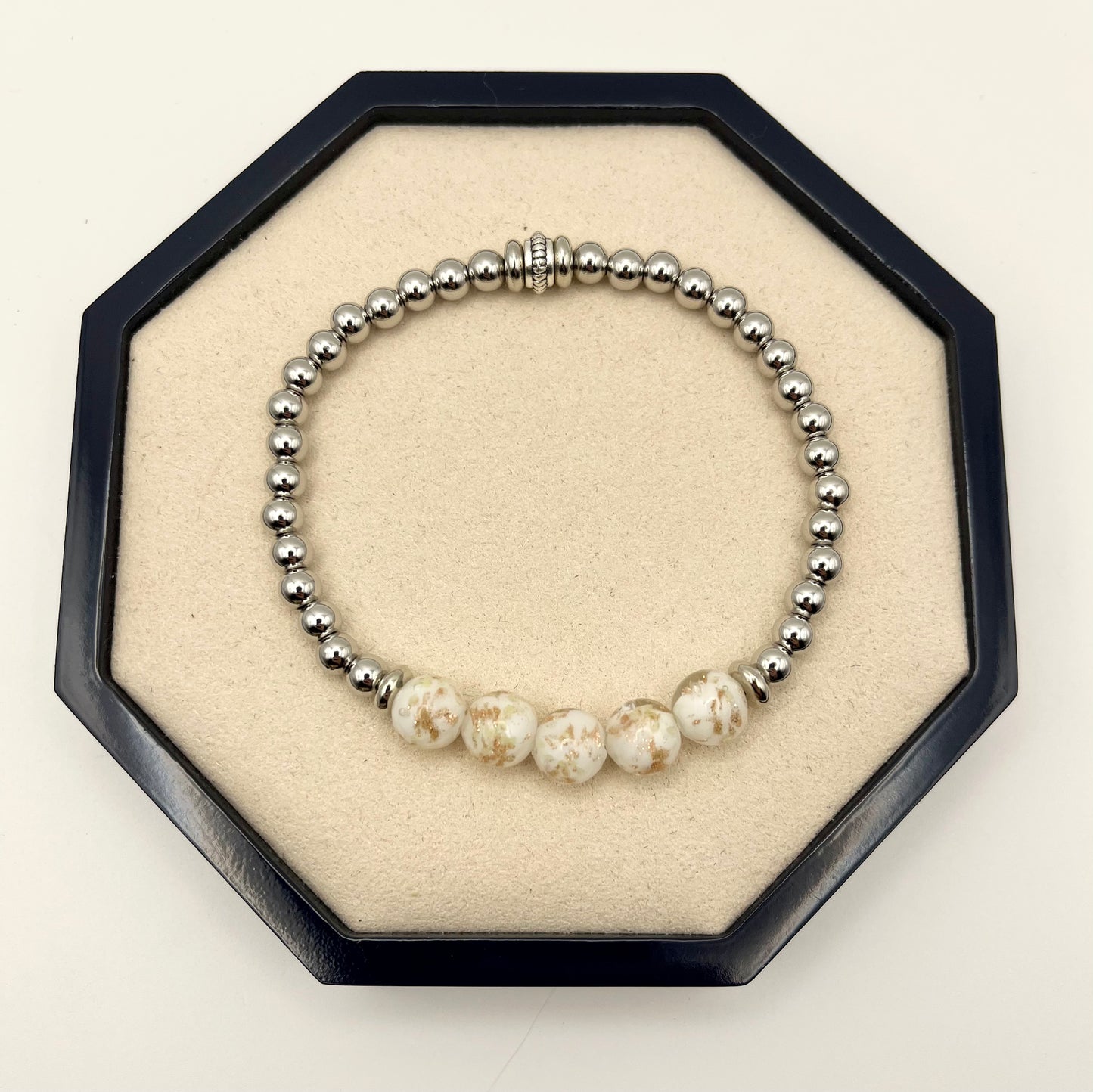 Firefly and Silver/Gold Beads Bracelet