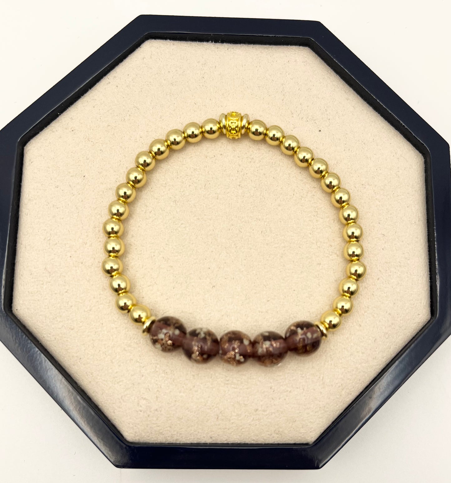 Firefly and Silver/Gold Beads Bracelet