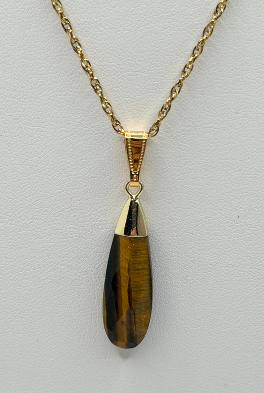 Tigers Eye Drop Necklace