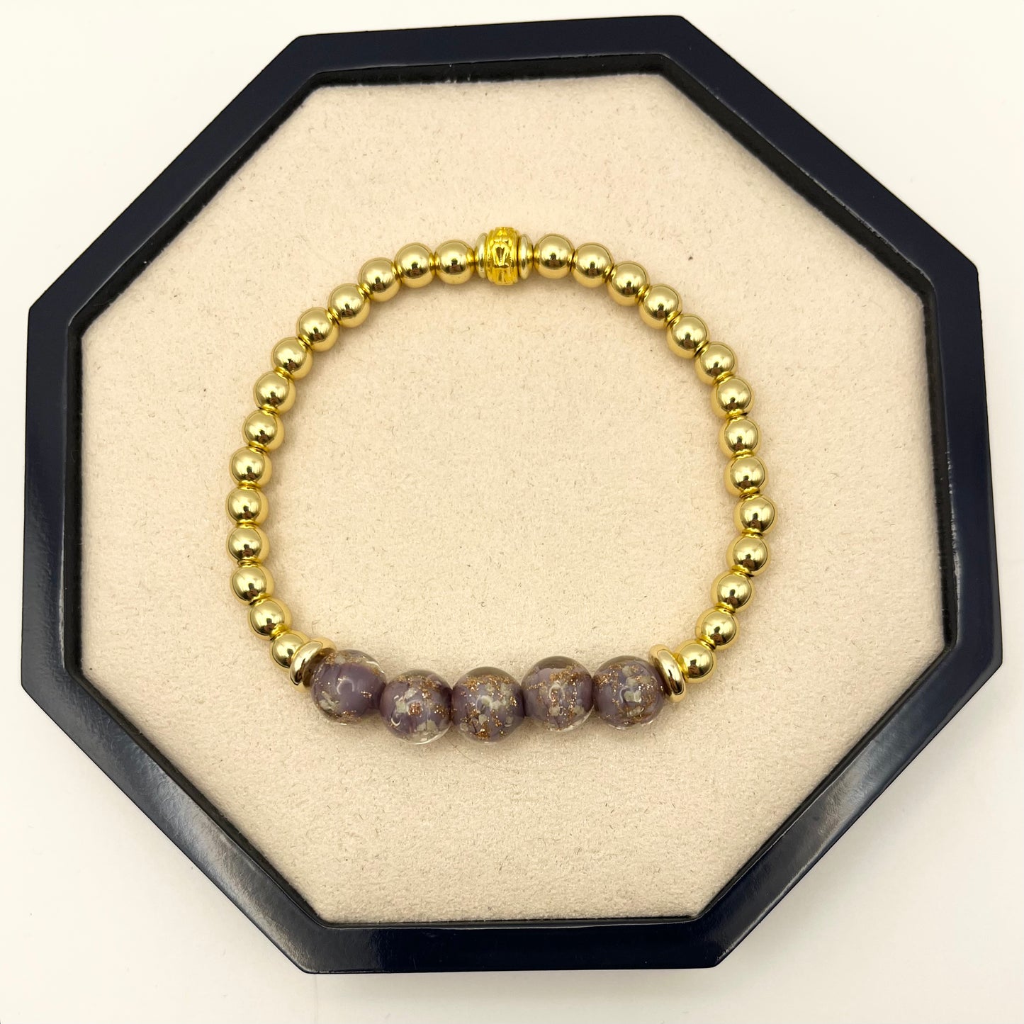 Firefly and Silver/Gold Beads Bracelet