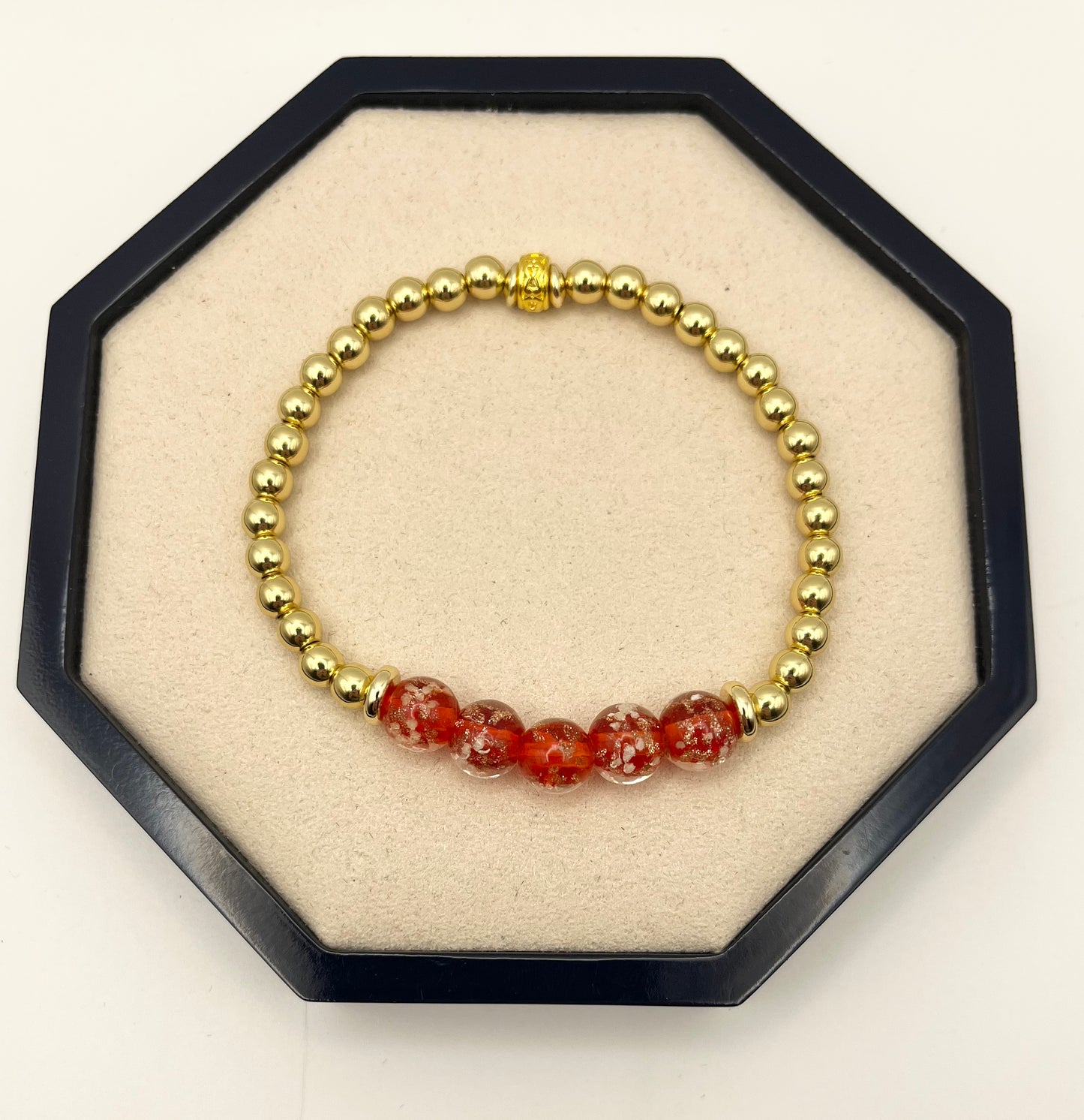 Firefly and Silver/Gold Beads Bracelet