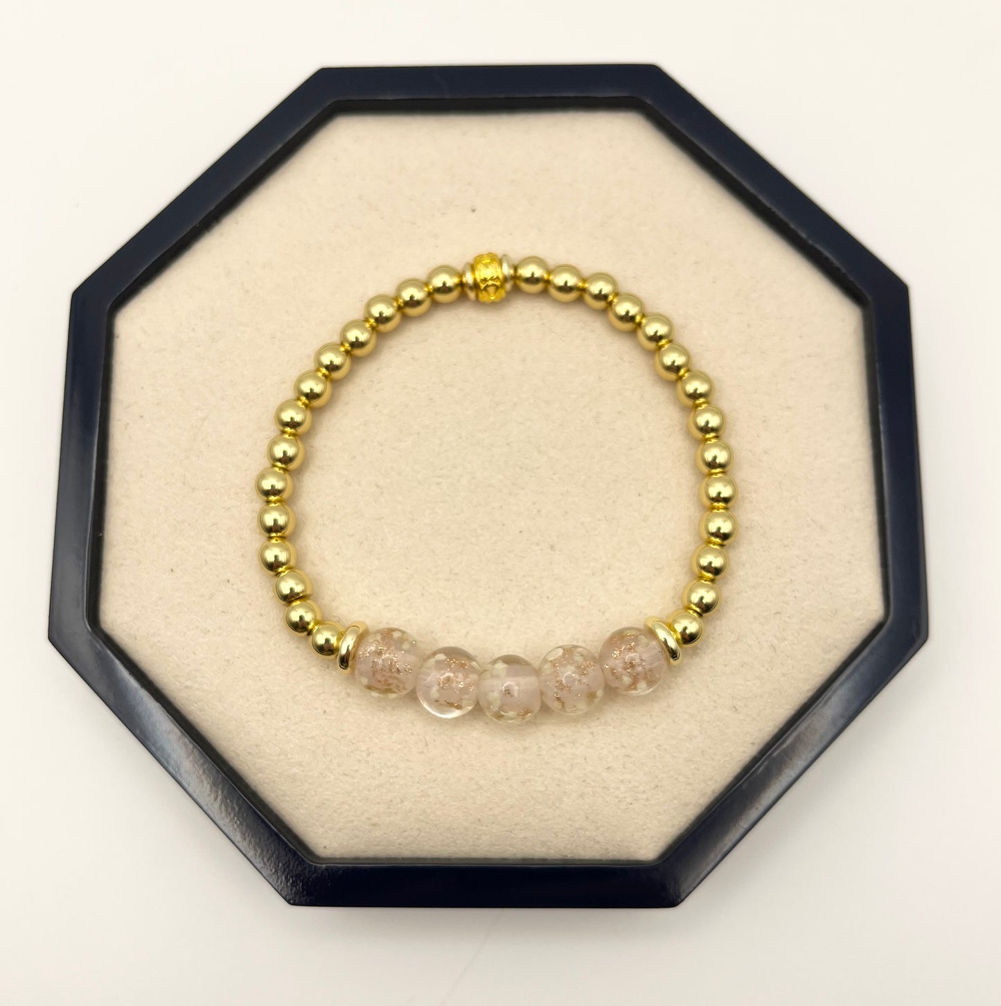 Firefly and Silver/Gold Beads Bracelet