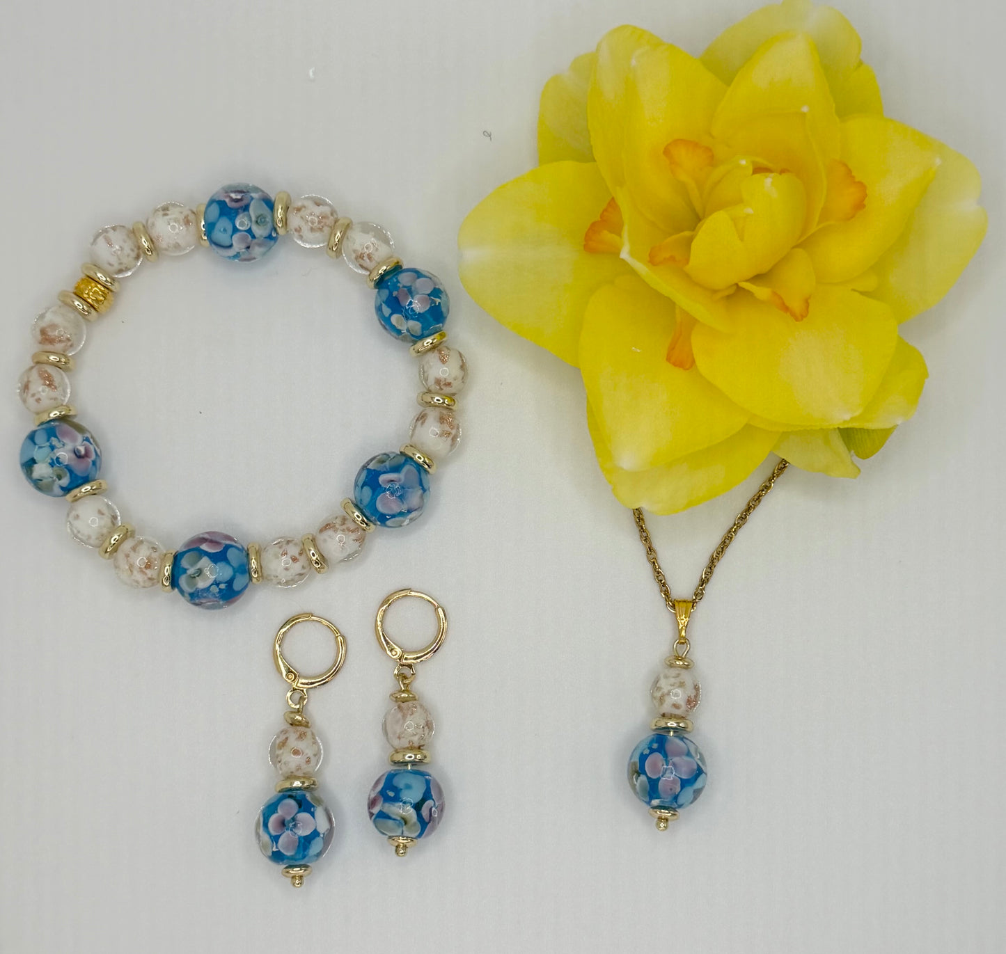 Glow-in-the-Dark Floral Glass Jewelry