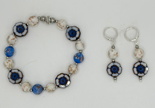 Czech Glass and Glow Bracelet and Earrings